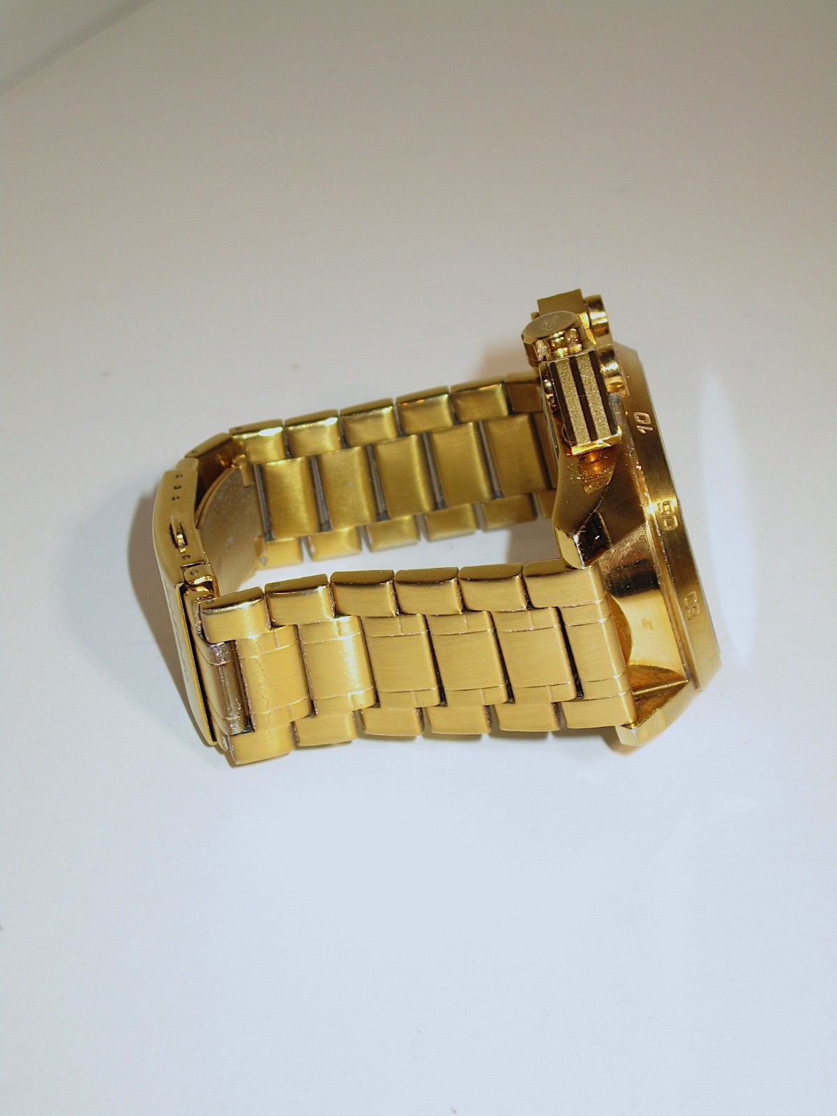 Diesel Ironside Chronograph Gold Dial Mens Watch DZ-4377 Stainless Steel 5 Bar