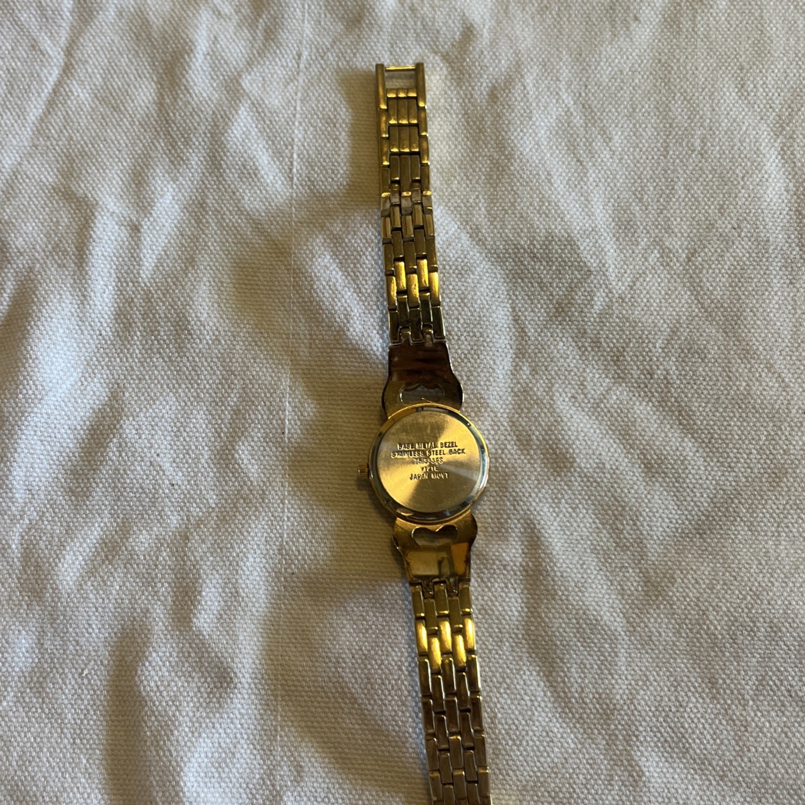 Armitron “Now” Gold-Tone Bracelet Watch – Rhinestone Hearts Accent