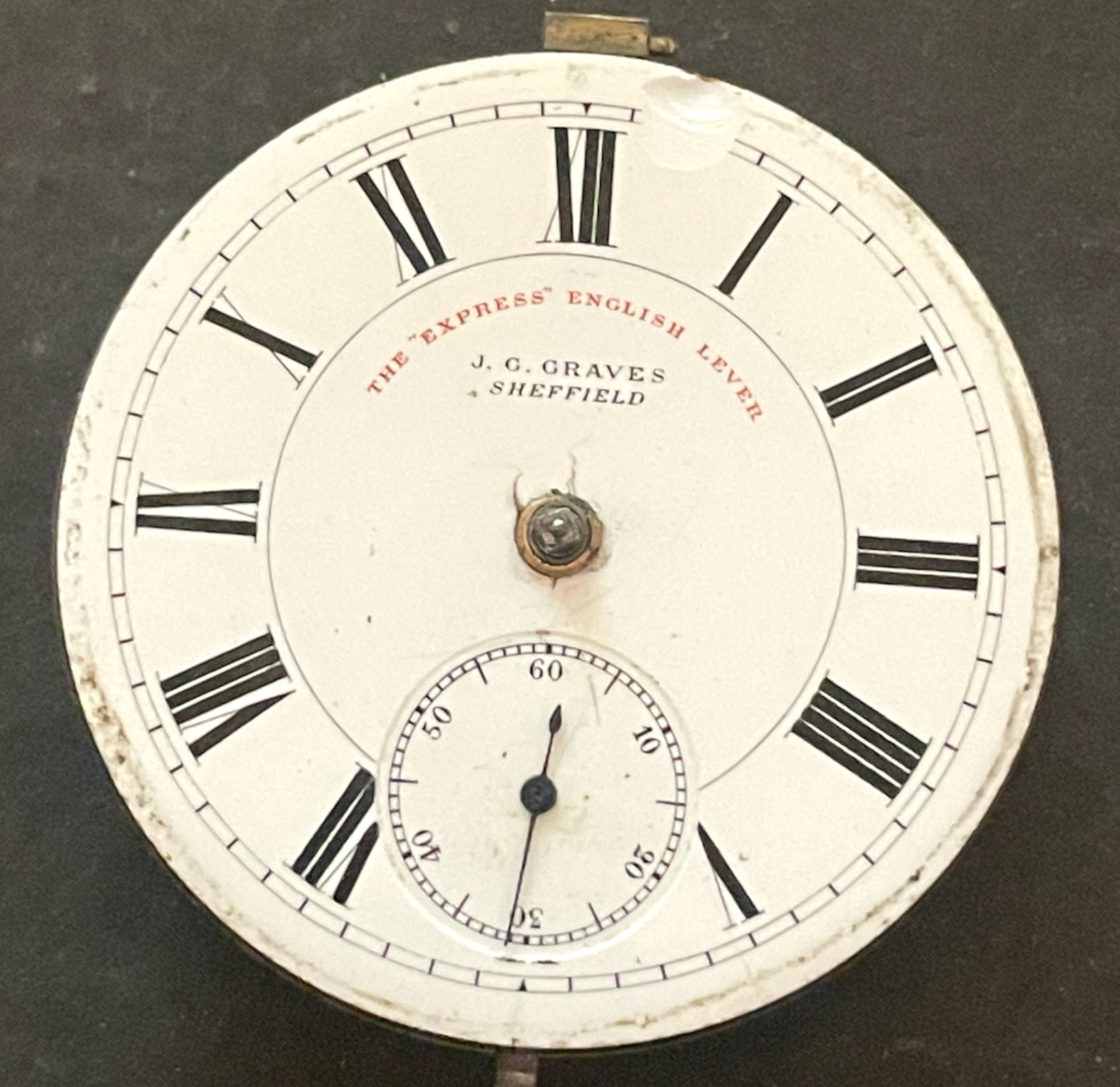 Antique J.G. Graves Fusee 18s Pocket Watch Movement Parts/Repair 46.5mm English