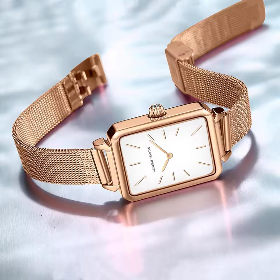 Rectangle Ultrathin Nordic Simple Style Steel Mesh Women’s Quartz Watch