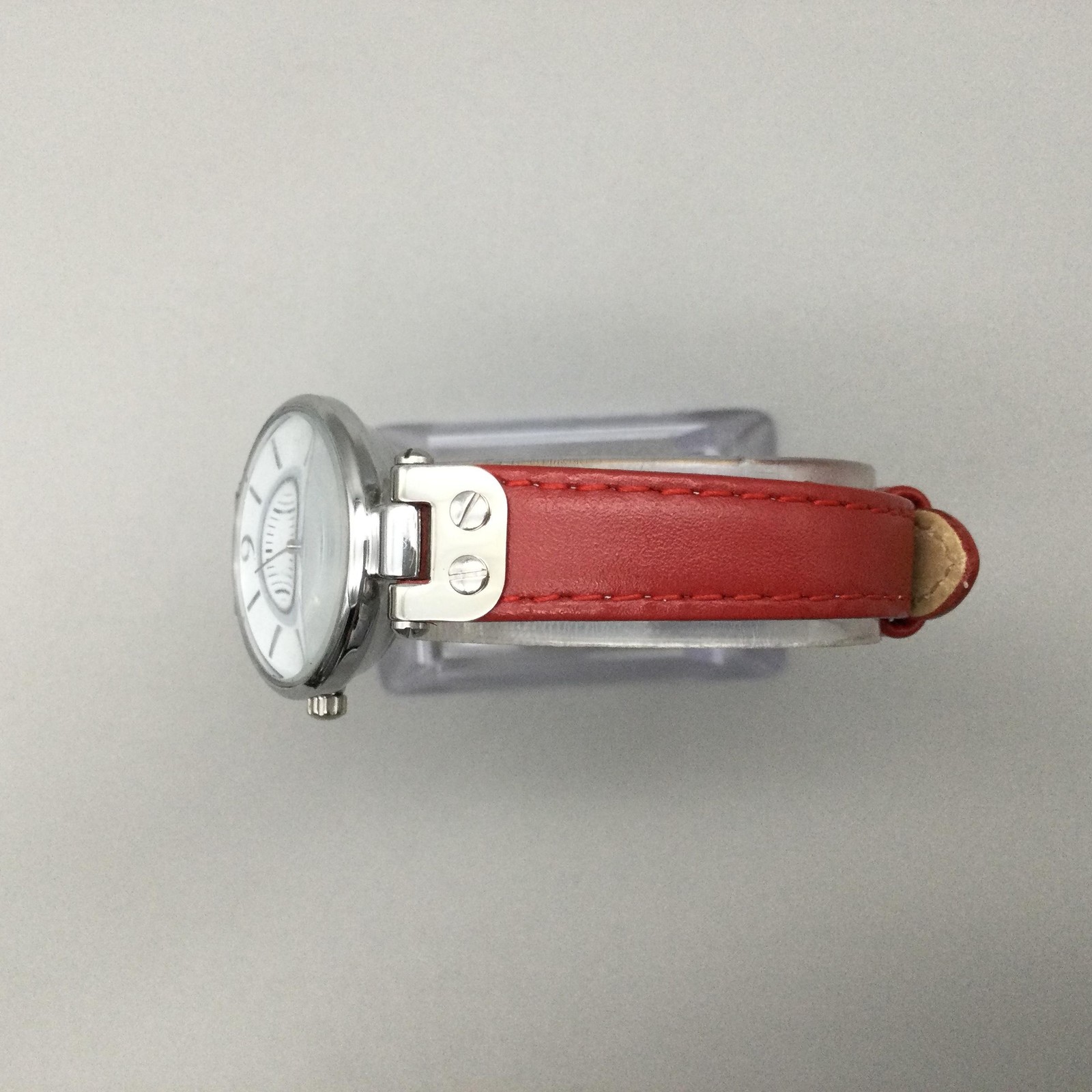 Anne Klein Womens Watch 26mm White Dial Red Leather Dress 10/2143 New Battery