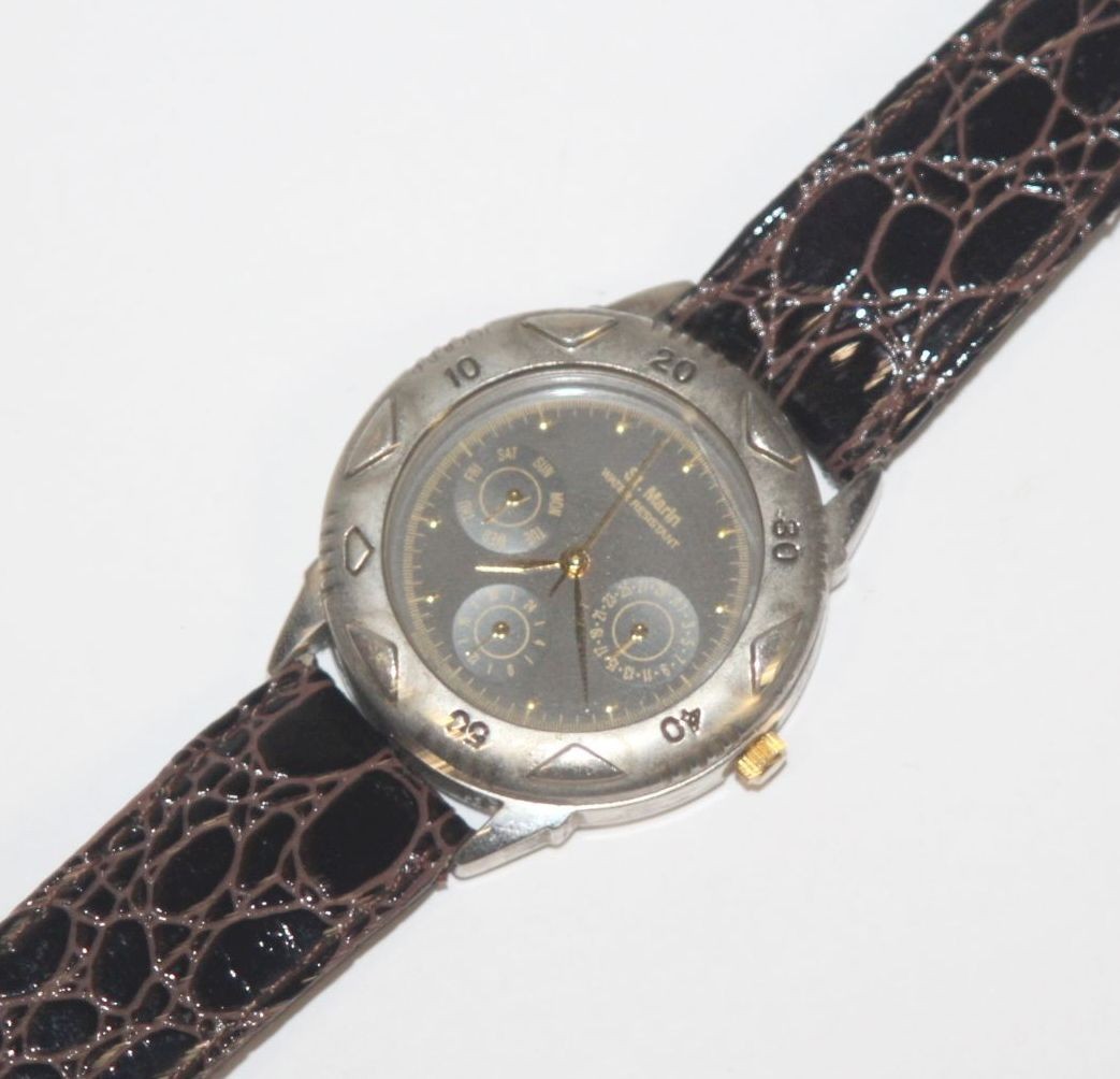Vintage 1990s St. Marin Chronograph Bronze Dial – Alligator Style Leather Band