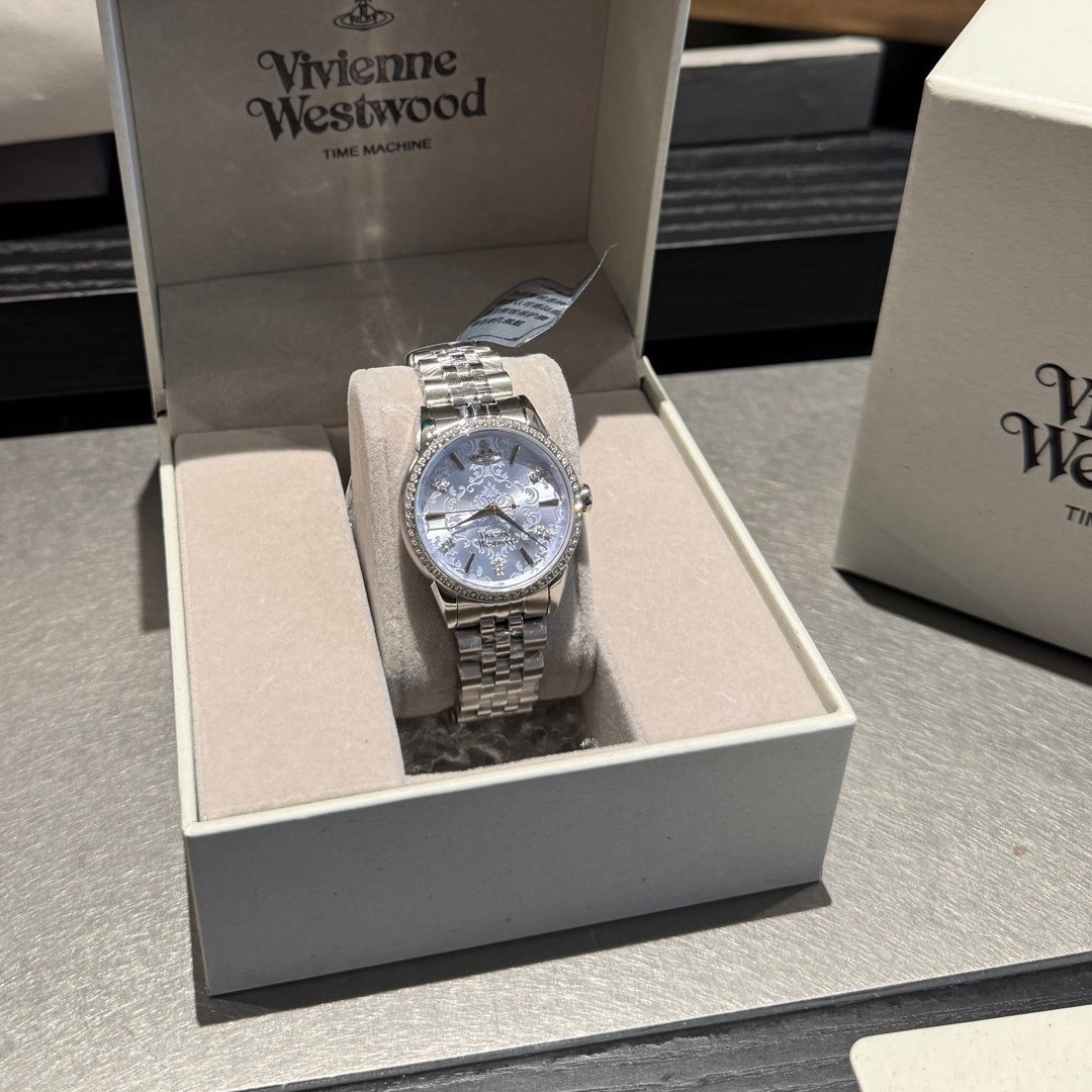 Vivienne Embossed White & Silver Bracelet Watch Women’s Quartz Watch