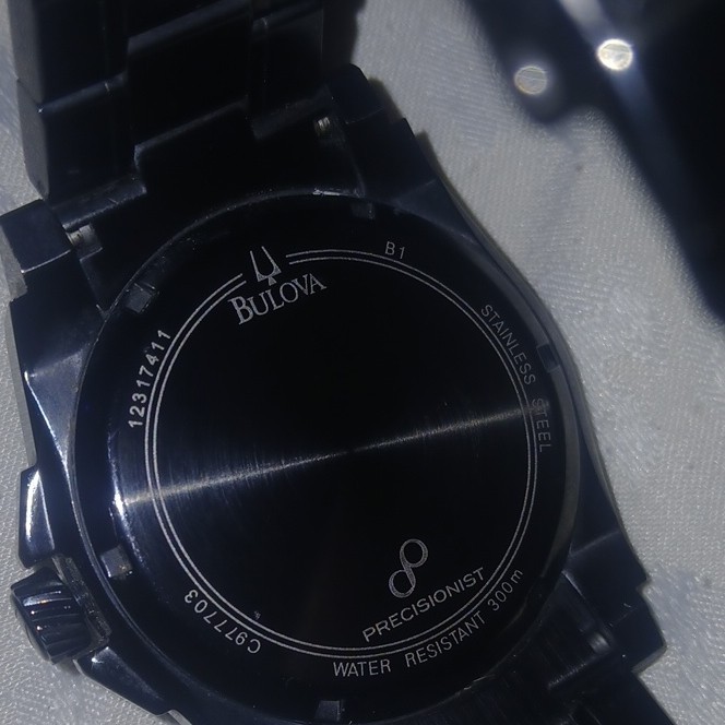 Bulova Precisionist Diver 300m 47mm Quartz Date Black Stainless Steel Watch