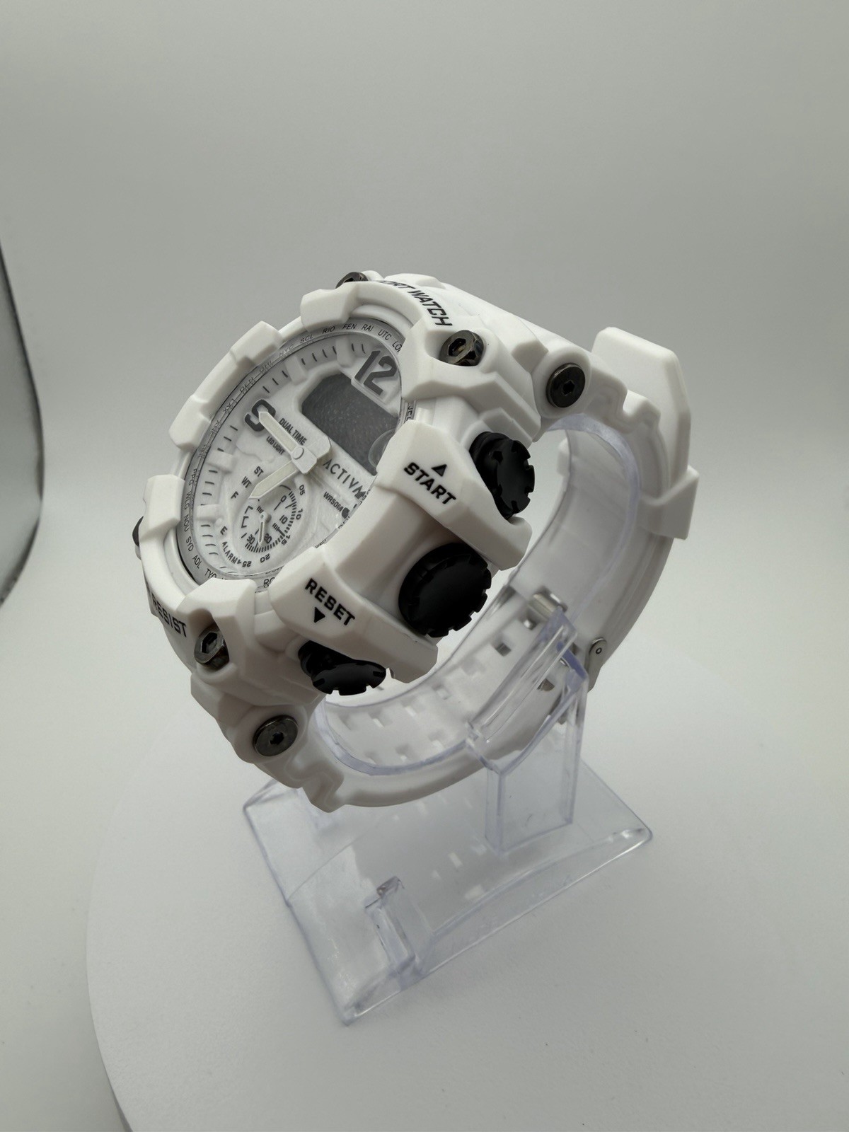 ACW1647-005- Activa Men’s Sport Watch Dual Time Chronograph White LED display.