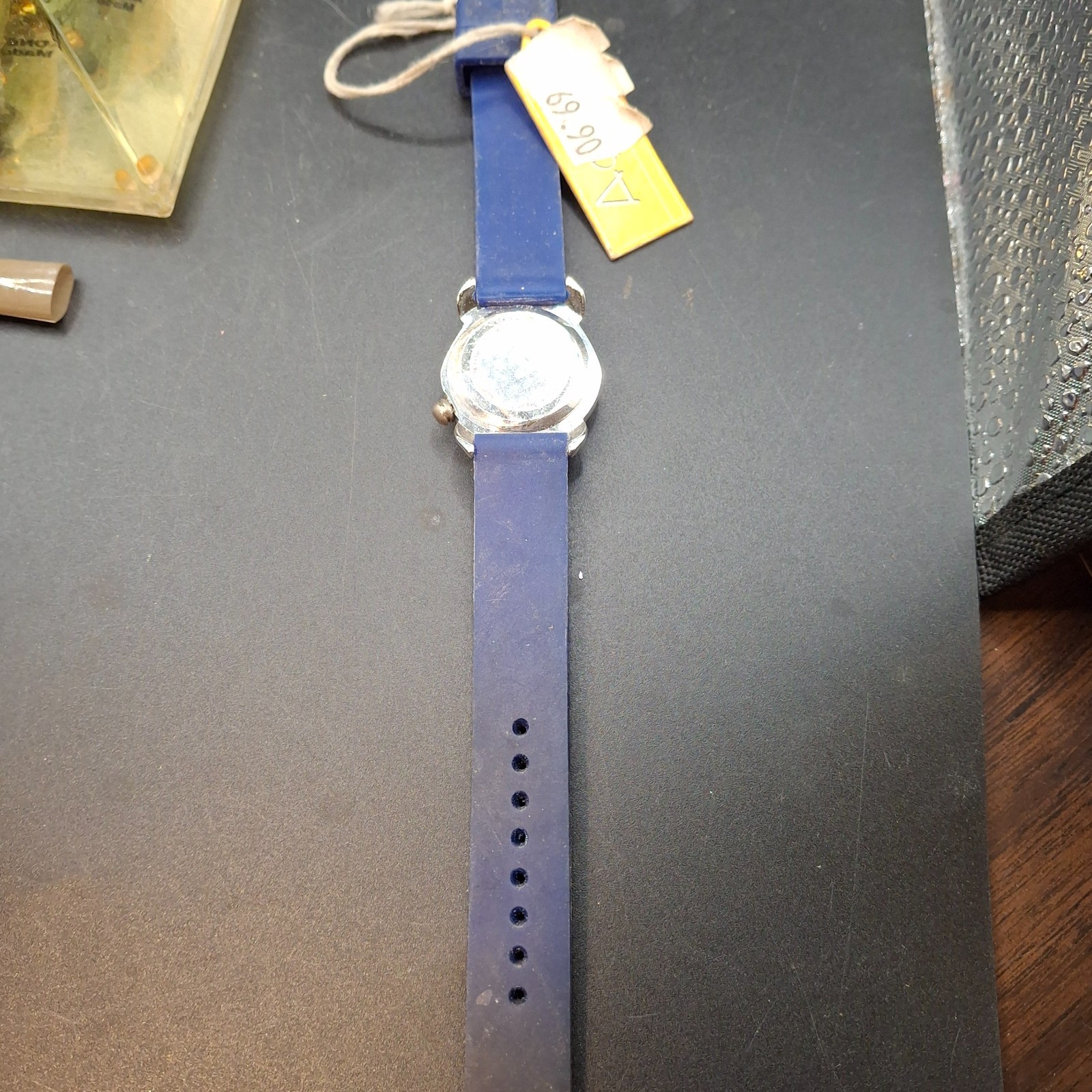 Activa Vintage Womens Watch Purple Strap Analog Quartz Pink Bunny Silver