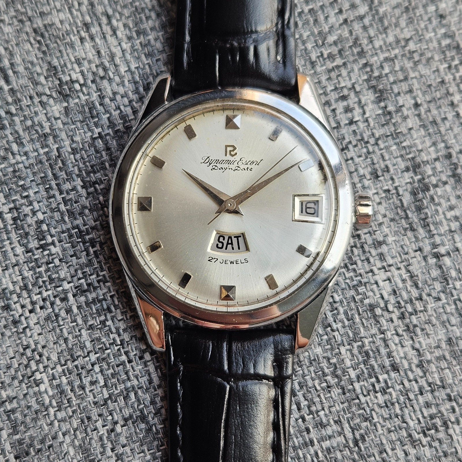 Ricoh Dynamic 65101 Escort Day-Date 27 Jewels Automatic Vintage Japan