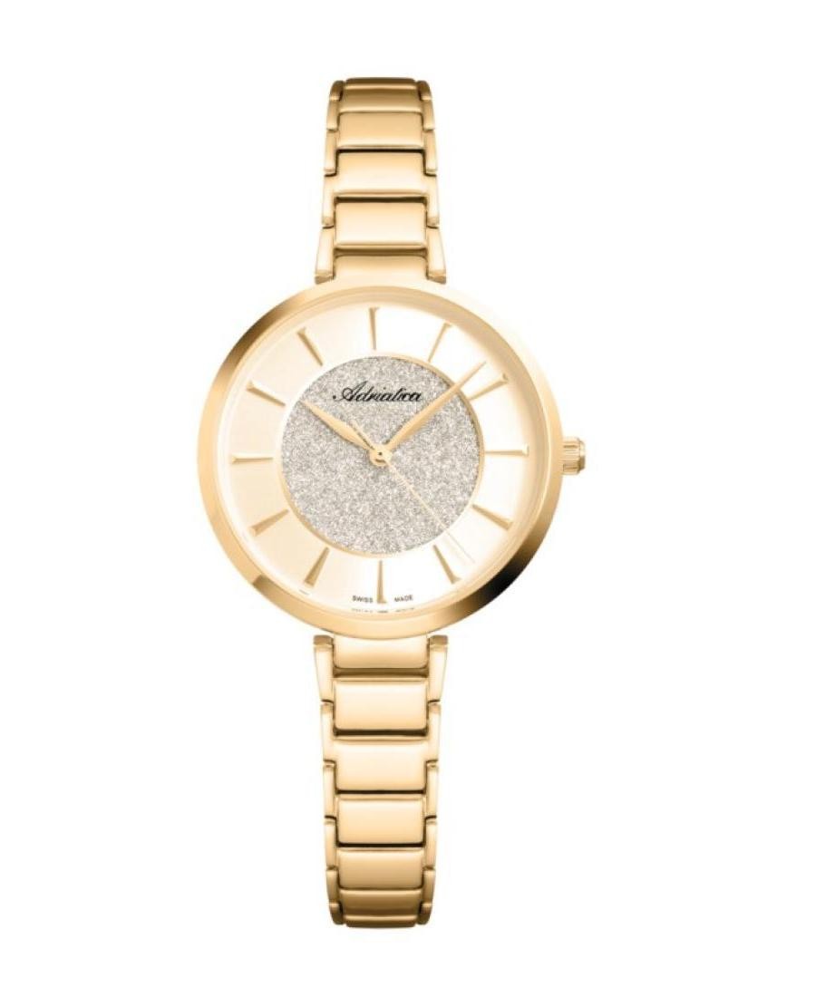 ADRIATICA Women Quartz Casual Watch Classic Dress Gold color Dial Waterproof Swi