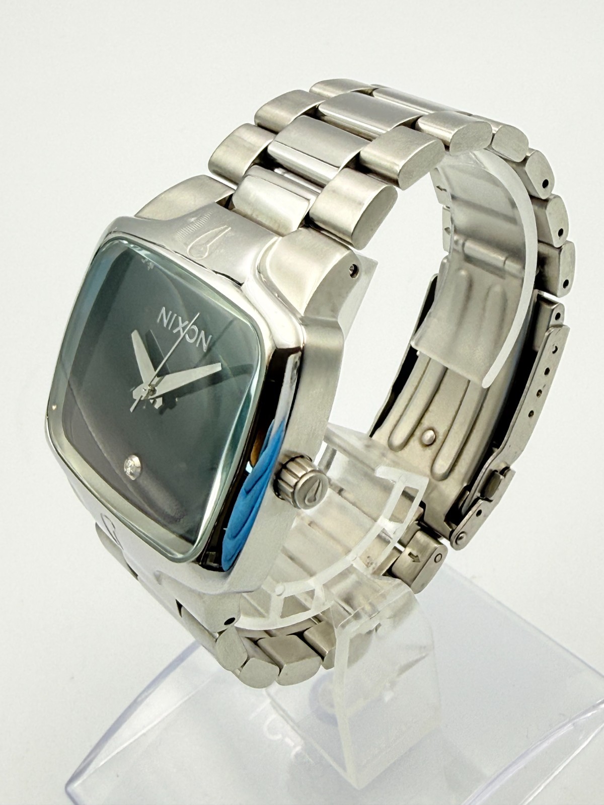 NIXON The Player Black Dial Silver Quartz Watch Wrist 16.5cm (6.5 in) – Rank B