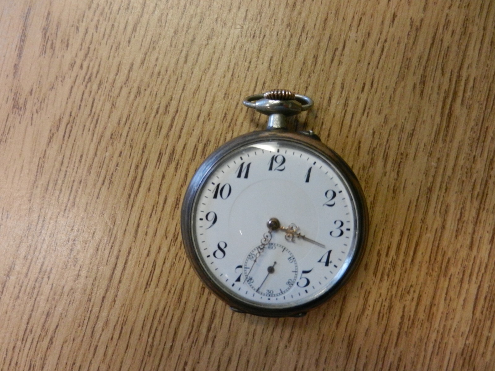 Antique Cylinder One Steine Pocket Watch .800 Silver Case Needs Repaired Used