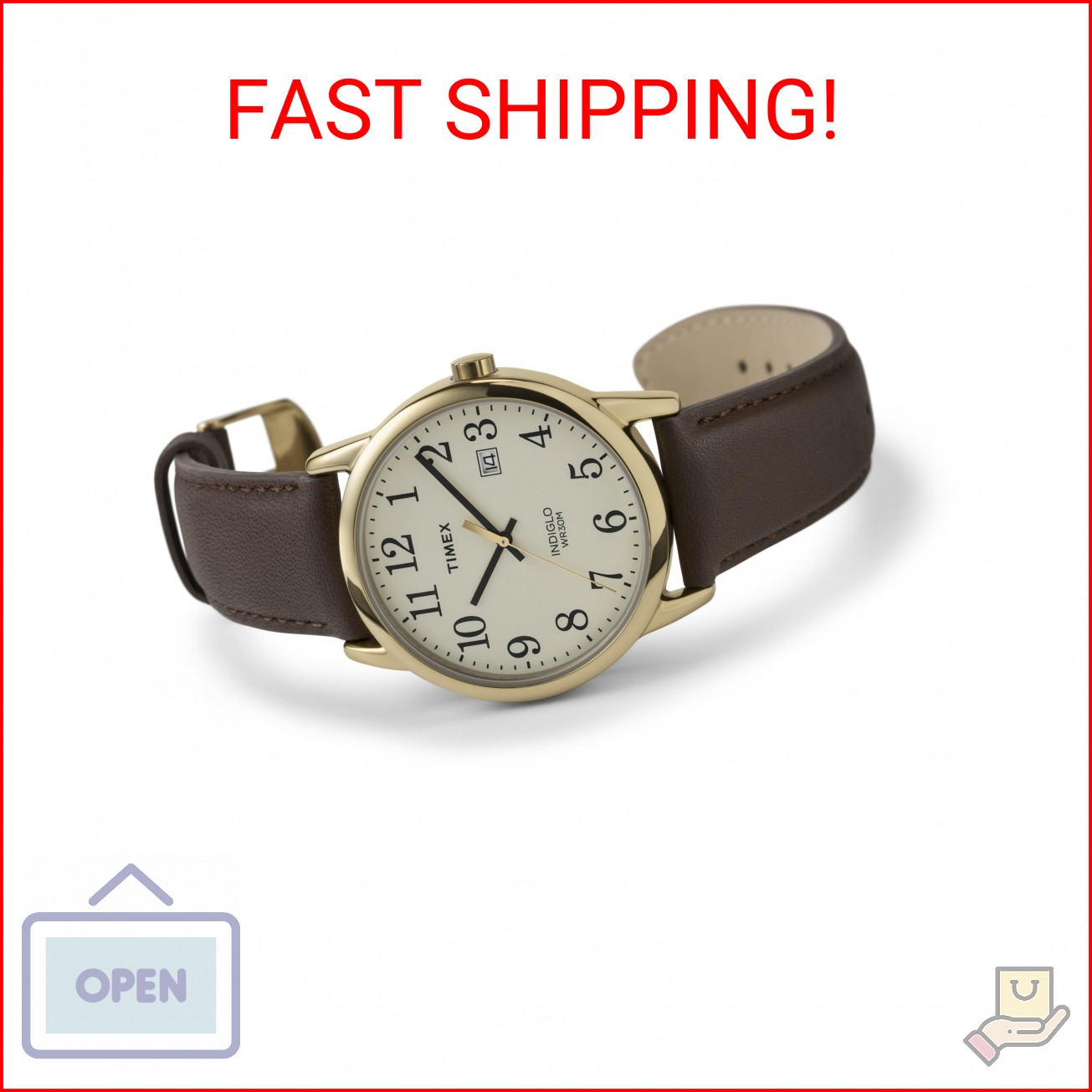 Timex Men’s TW2P75800 Easy Reader 38mm Brown/Gold-Tone/Cream Leather Strap Watch