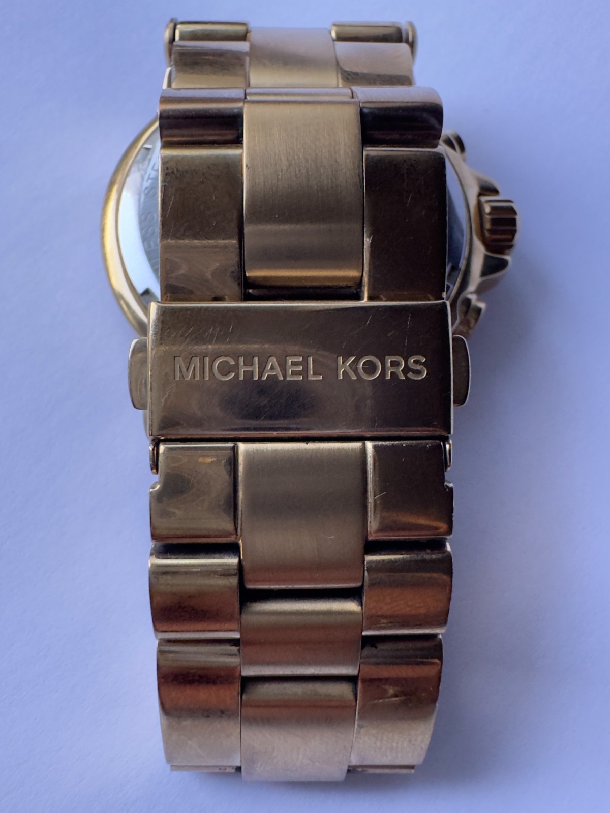 Michael Kors MK5386 Gold Crystal Chronograph Watch Date Women 42mm Authentic
