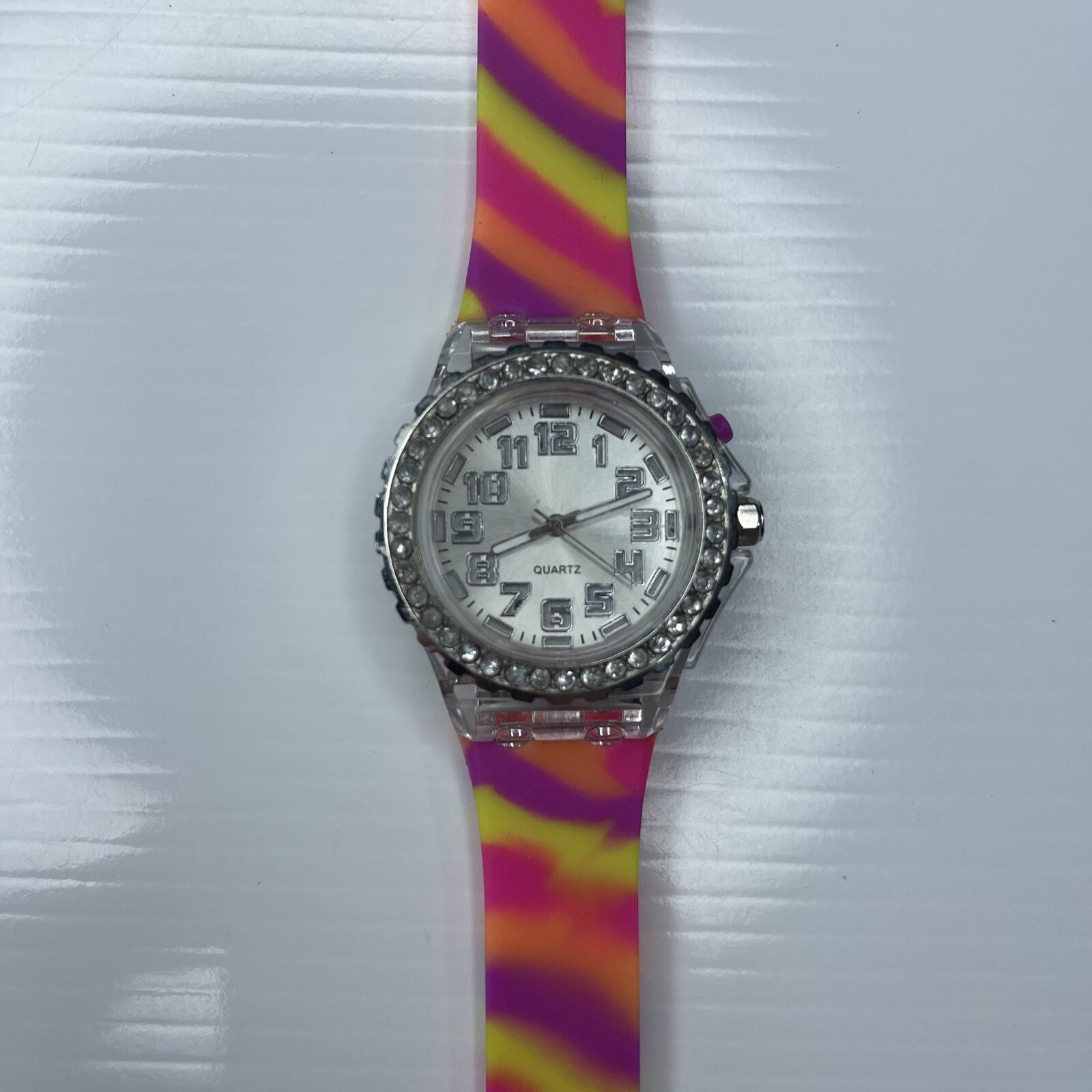 F Accutime Girls 784073/619 3209 Crystals Purple Pink Yellow Jelly Neon Untested