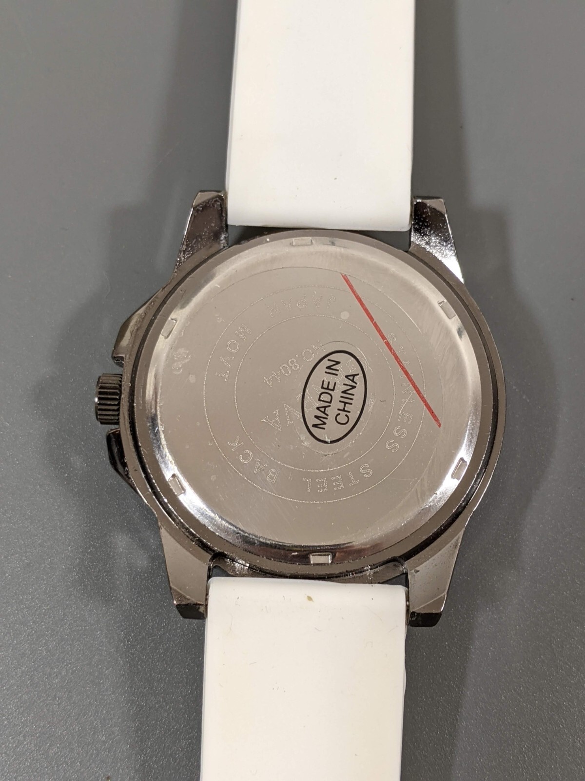 Geneva Black White Stripe Silicone Jelly Band Watch Round White Dial