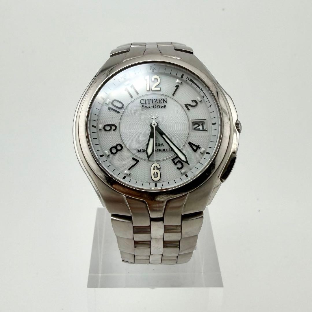 [Working] Citizen Attesa Radio-Controlled Solar Titanium H410 Men’s Wa 【USED】