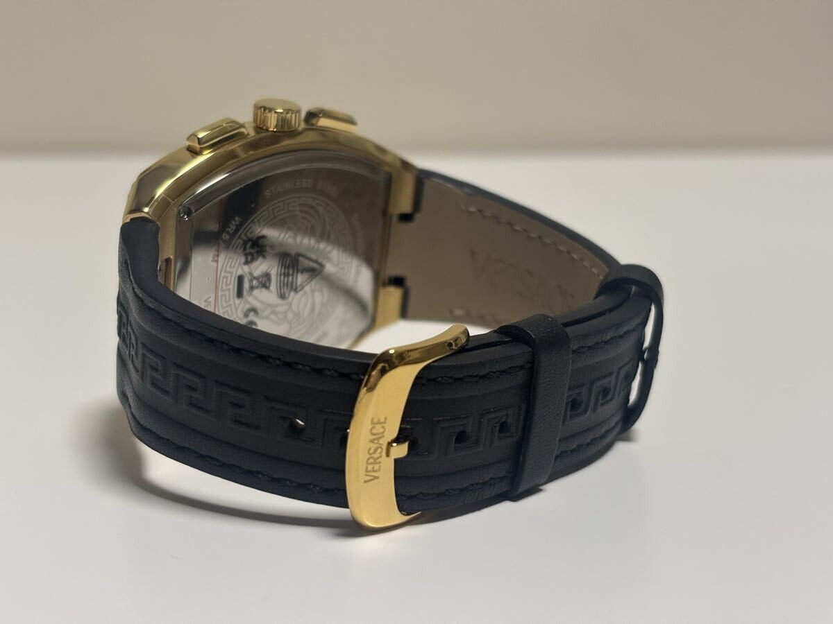 [B1Y] VERSACE Chronograph Men’s Watch Black Gold VESP00324 Greca [z7t]