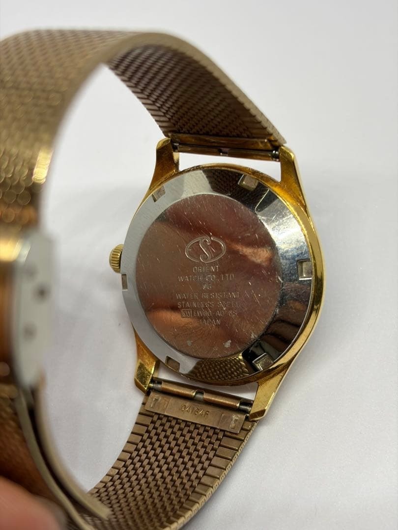 ORIENT STAR EW00 A0 Automatic Watch Men’s Power Reserve Gold Dial Case Working