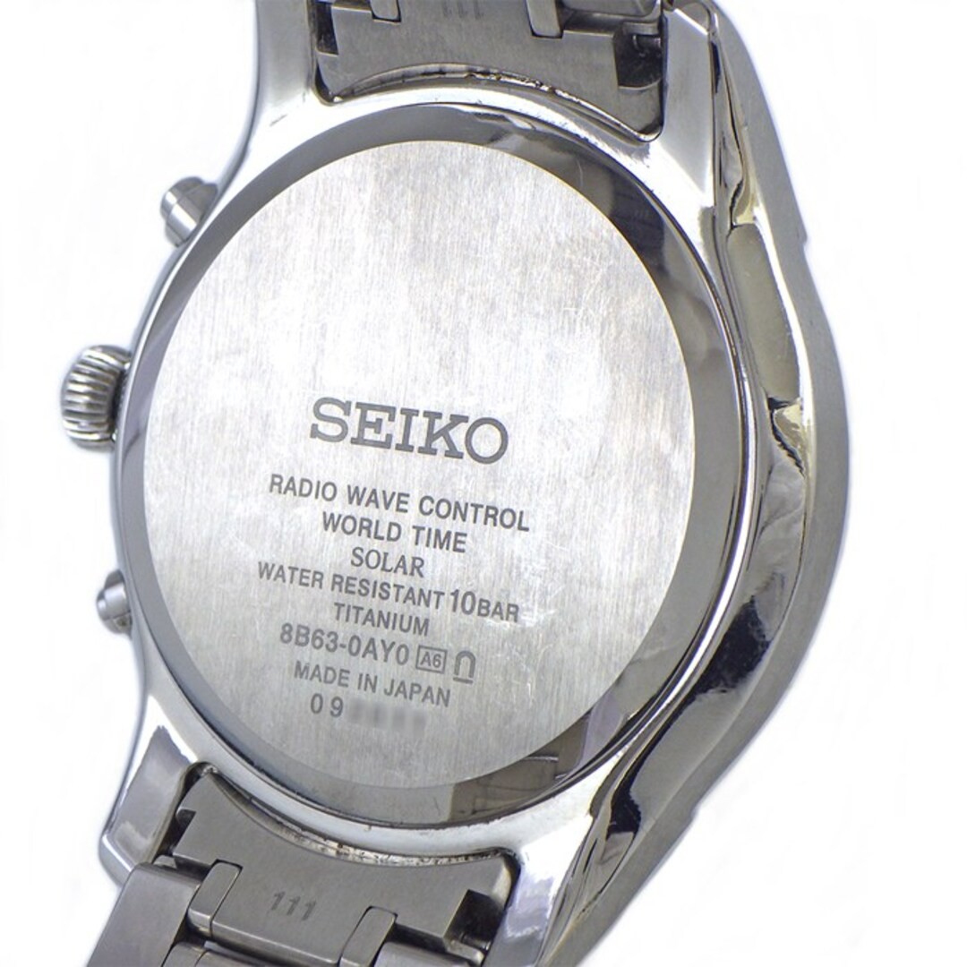 Seiko Brightz SAGA307 8B63-0AY0 Titanium Solar Radio World Time Mens Japan