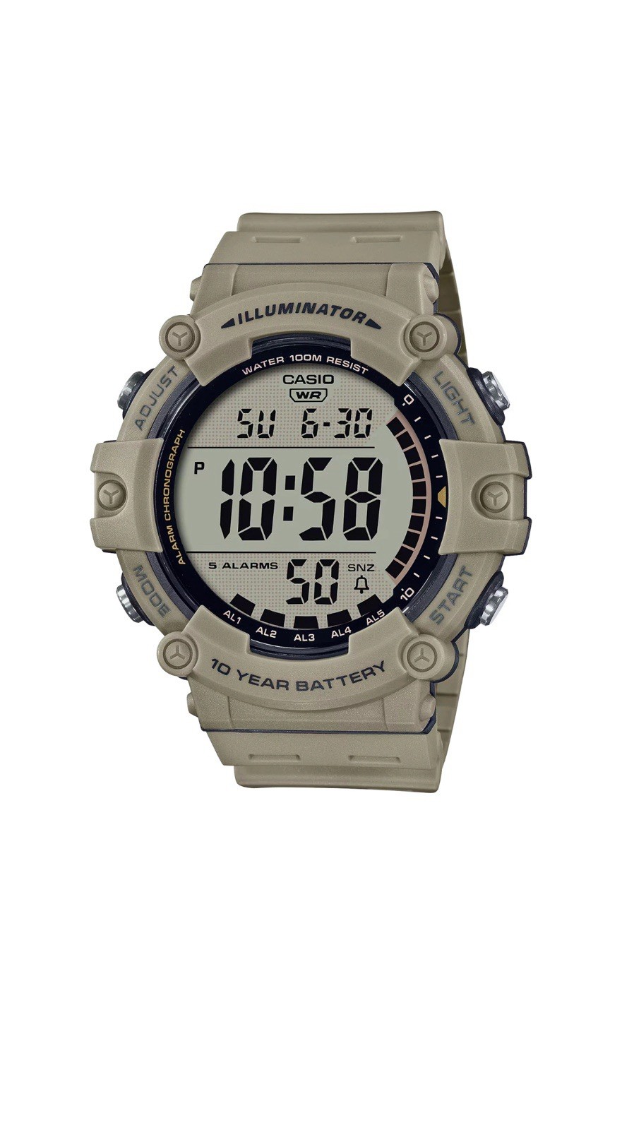 Casio Men’s Beige Digital Watch – Ae1500wh-5a