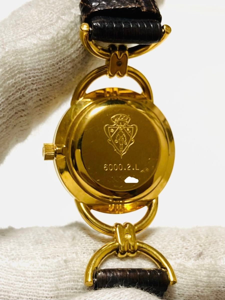 [A3P] Gucci Shearline Vintage Green Red Web Leather Quartz Ladies [x9s]