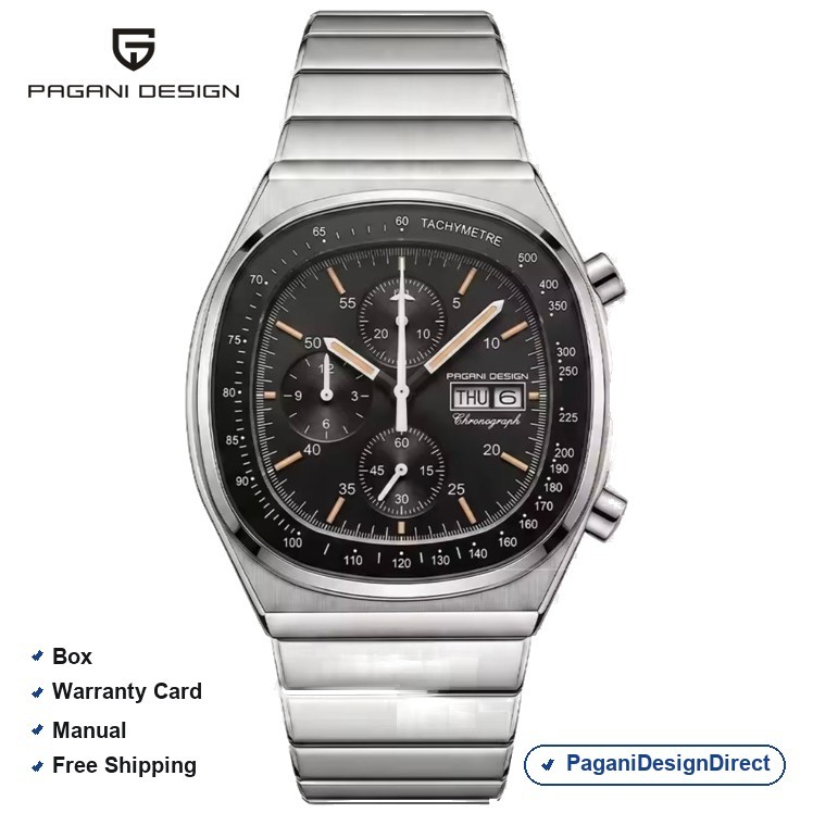Pagani Design PD-1819 Black Chronograph Stainless Steel Quartz Men’s Watch