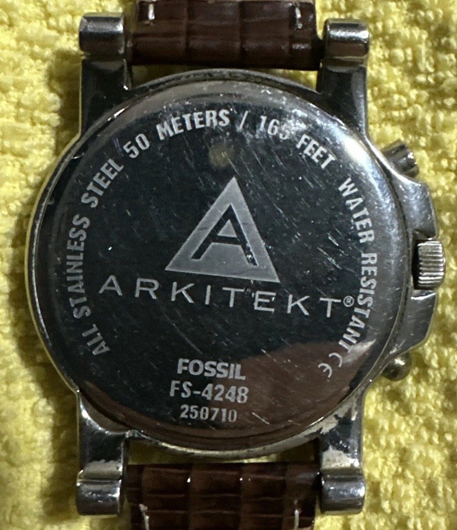 Fossil Arkitekt Chronograph Watch Men’s Watch FS-4248 New Battery & Seal Works