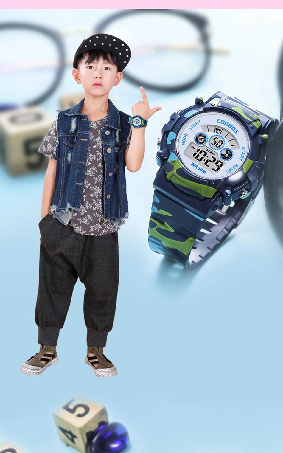Kids Digital Sport Watch LED Waterproof Luminous Multifunction Wristwatch