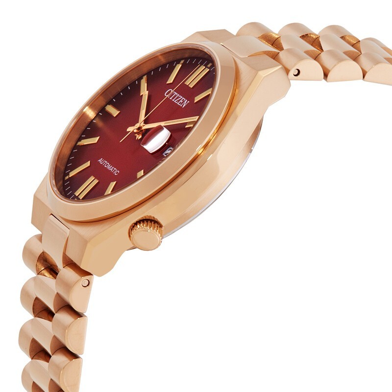 Citizen TSUYOSA Gradient Red Dial Rose Gold Tone 40mm SS Watch # NJ0153-82X