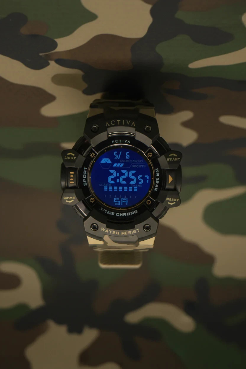 Activa Armour x Invicta Mens Digital Watch 50mm Camo Khaki New ACW8050MC-001 NEW