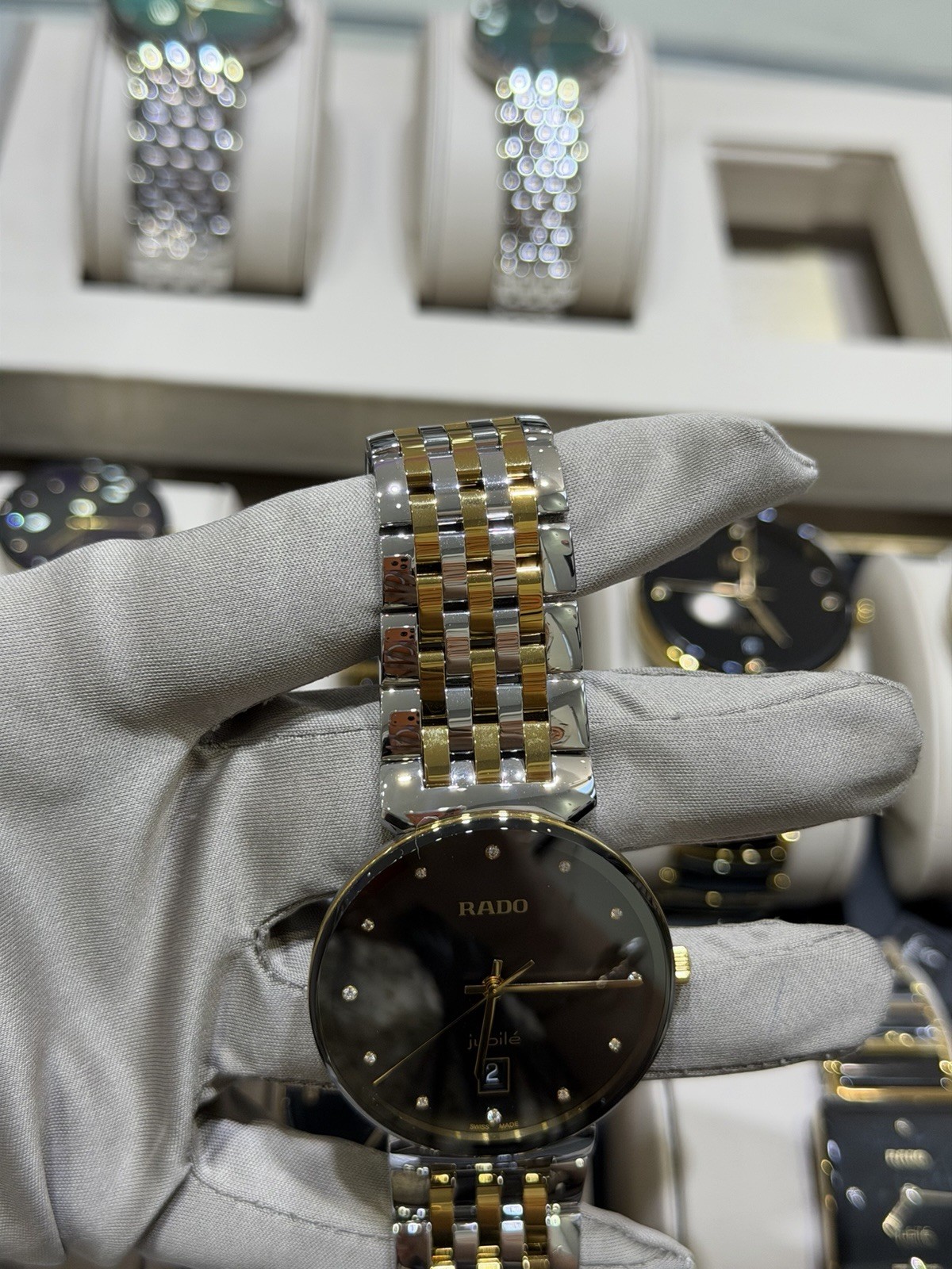 Rado Florence Quartz 38mm Black Diamond Dial Two-Toned Men’s Watch R48912743