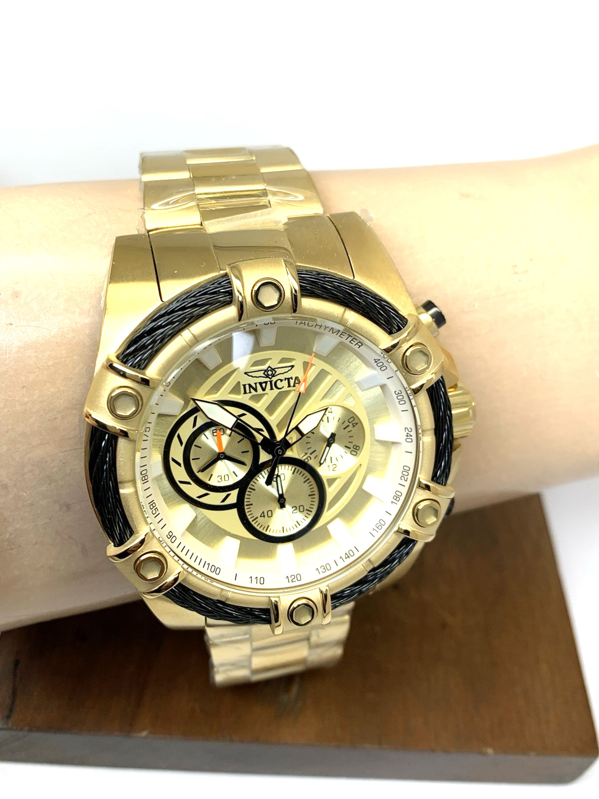 Invicta Mens Watch 25515 Bolt Quartz Chronograph Gold Stainless Steel Diver 52mm