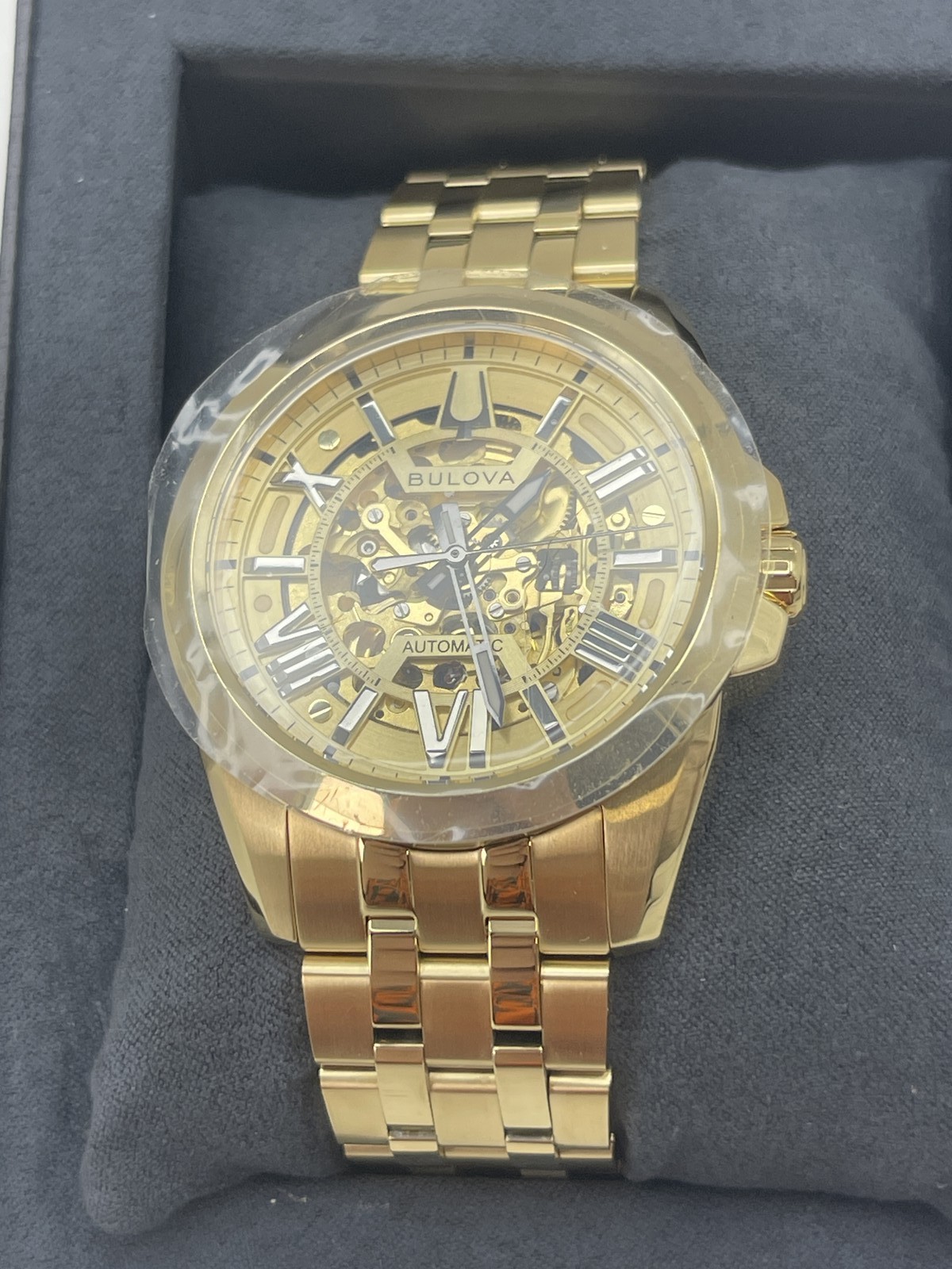 Bulova Men’s 43mm Sutton Automatic Watch Goldtone Stainless Steel Self-Winding