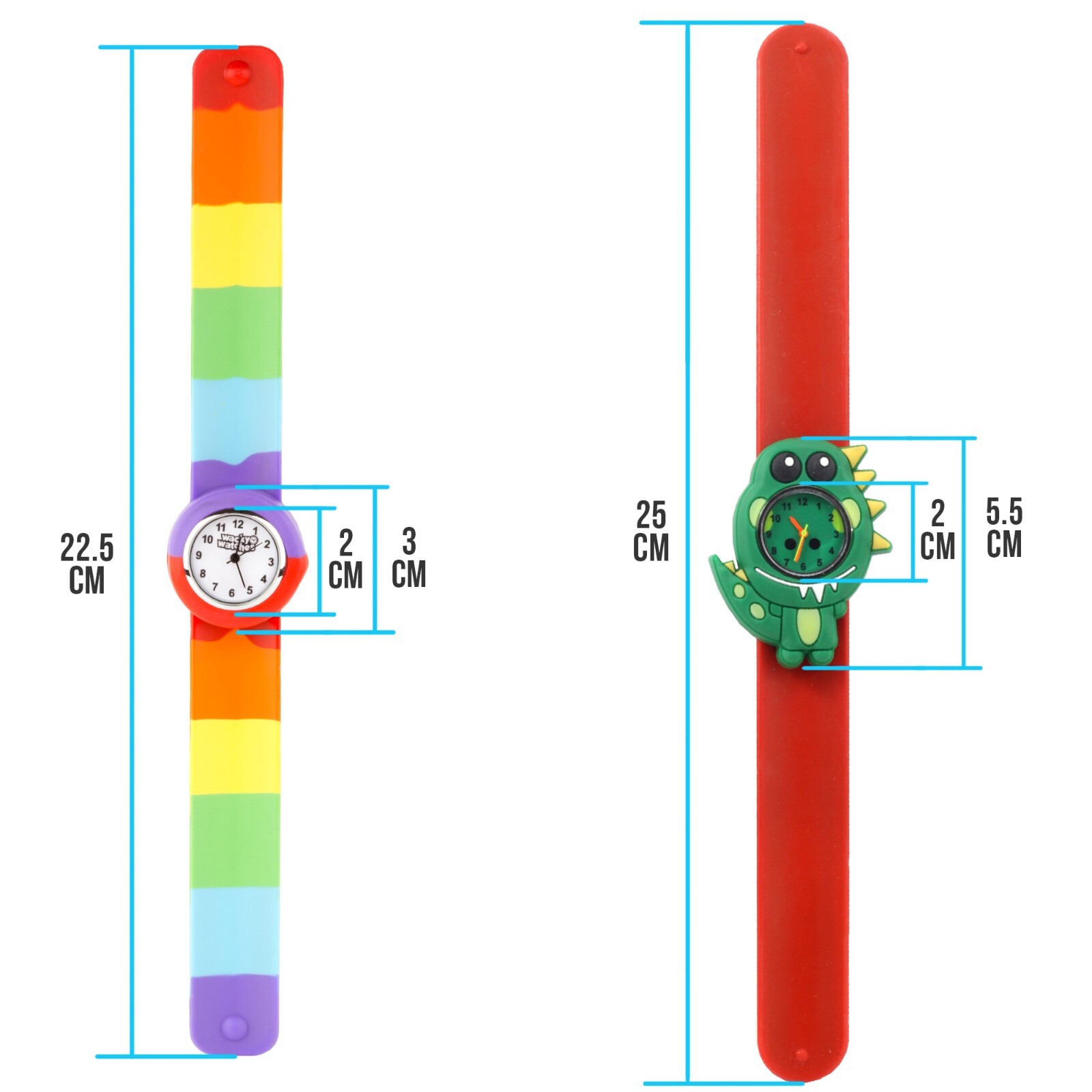 Wacky Watches Snap On Slap Band For Kids Boys Girls Silicone Accessories Animal