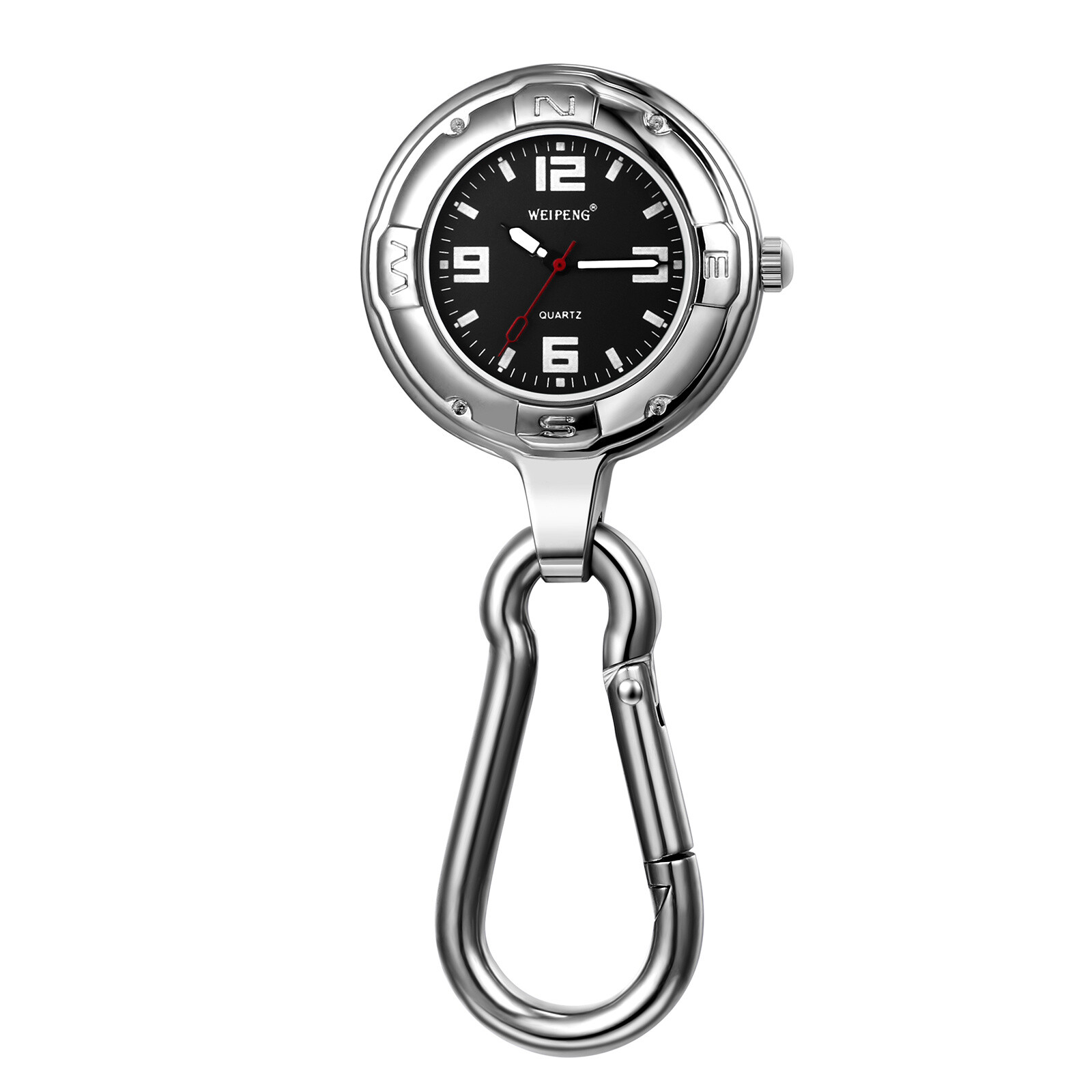Outdoors Clip-on Carabiner Backpack Buckle Fob Quartz Watch Sports Hiking Gift