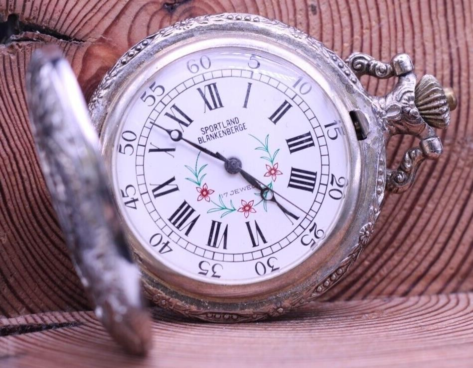 SPORTLAND BLANKENBERGE 17j CAL. 17Z RAILROAD POCKET WATCH 46.5mm FOR REPAIR (KL)