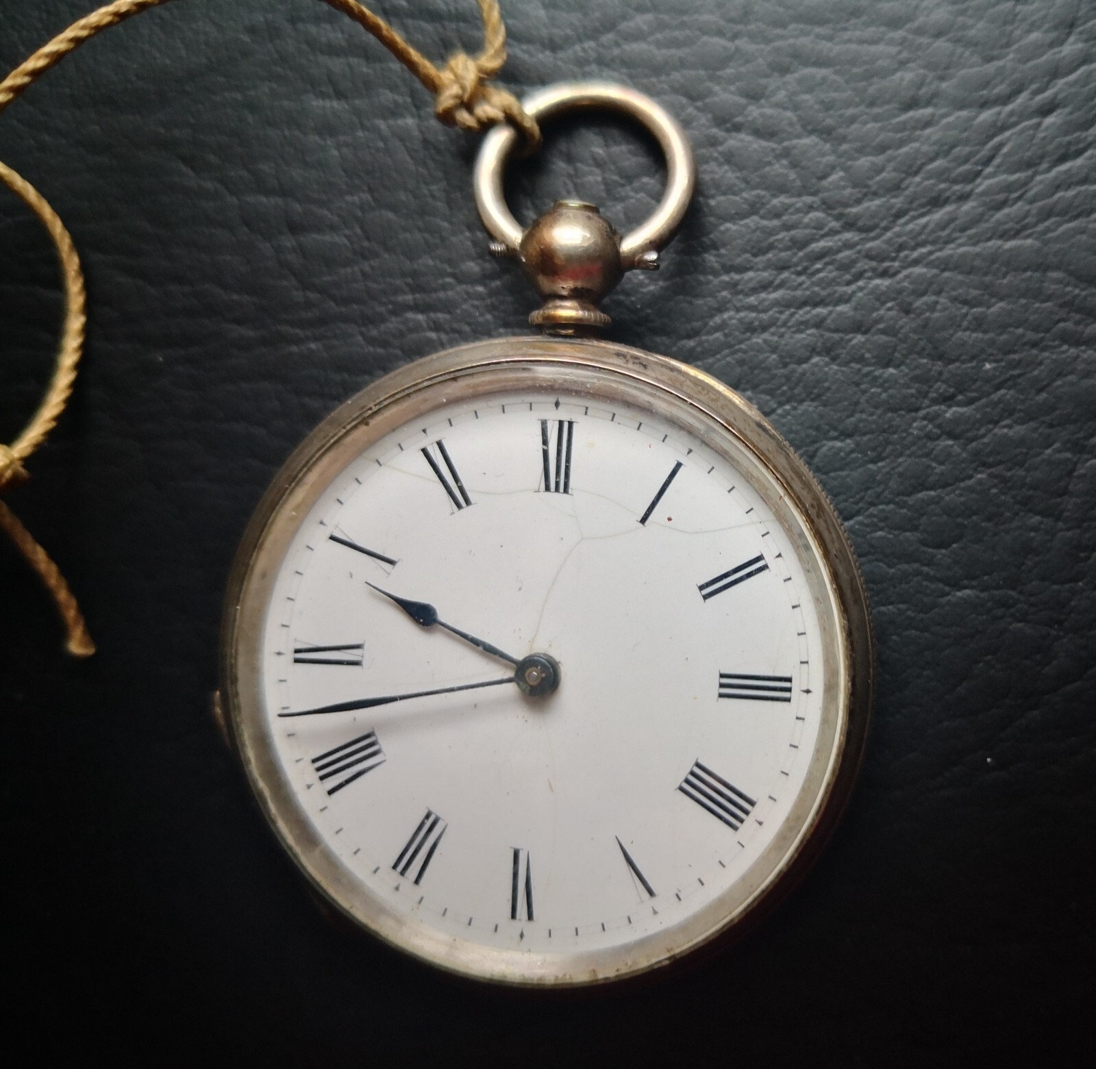 Silver Cased Milleret Geneve Key Wound Cylinder Pocket Watch -Working