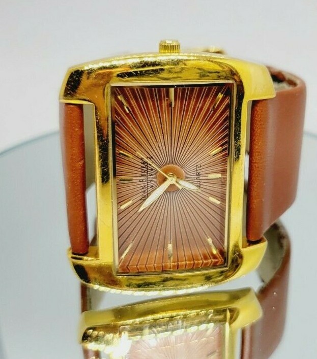 Joan Rivers Watch Classics Collection SADDLE Brown LEATHER Band New Battery