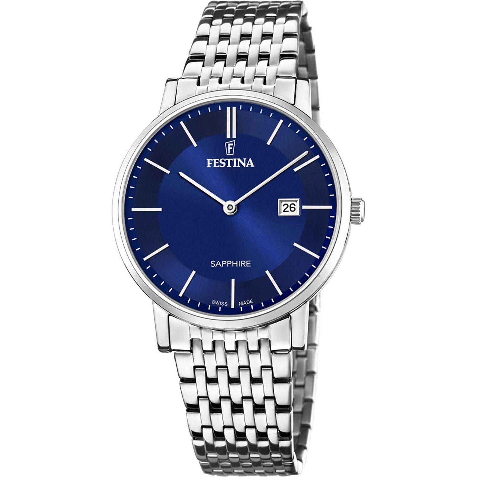 Classic Blue / Stainless Steel Blue Dial Wristwatch F20018-2