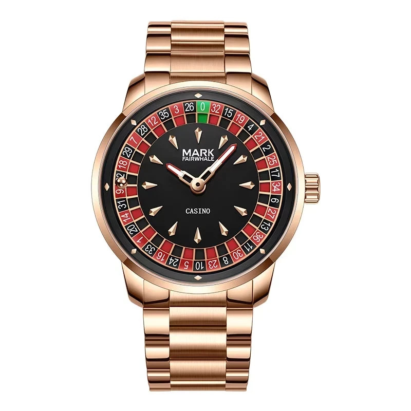 Mark Fairwhale Rotating Dial Luminous Waterproof Stainless Steel Men Watch