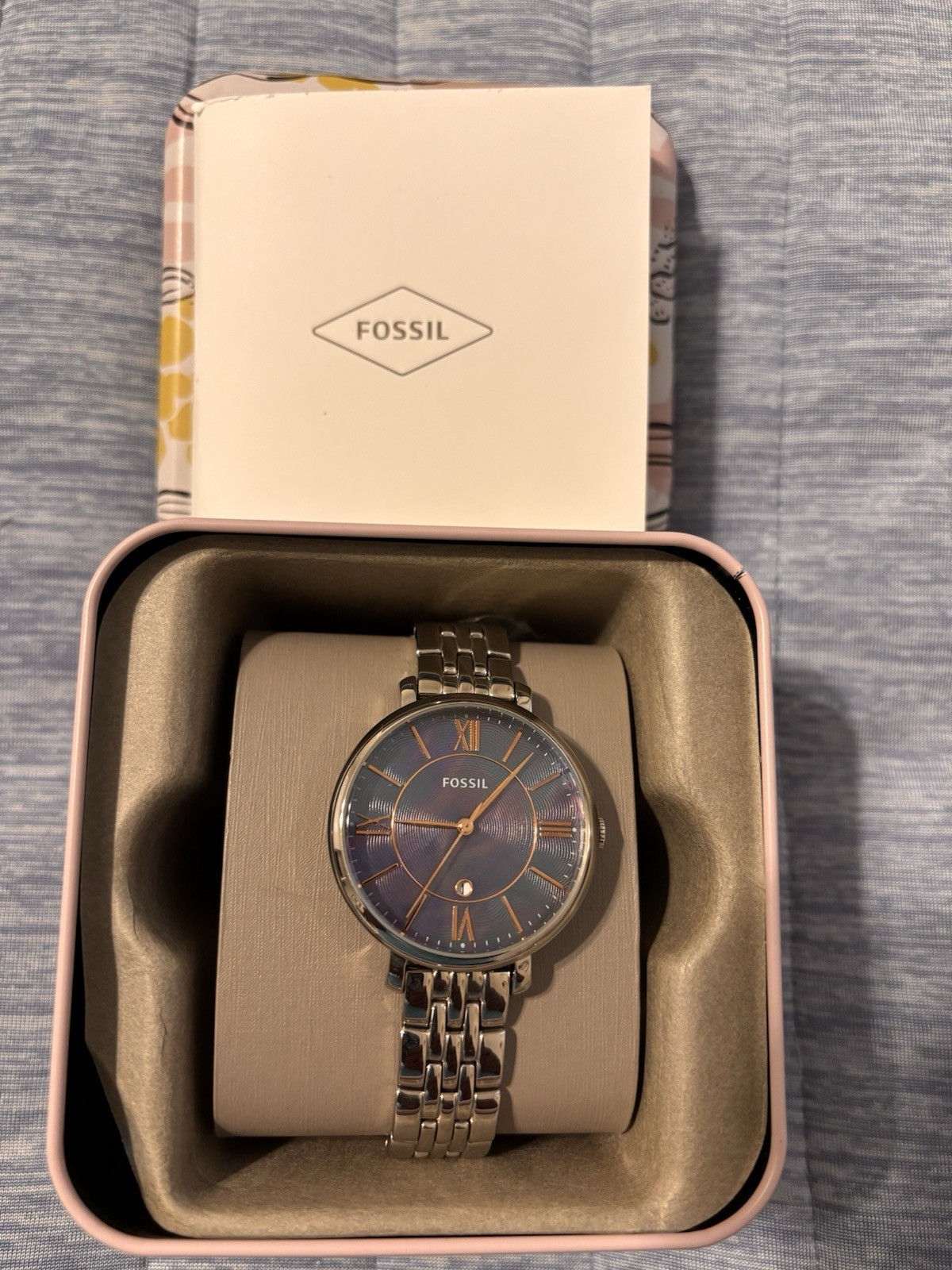 Fossil Jacqueline Women’s Dial 36mm Silver SS Quartz Watch w/ Box Papers