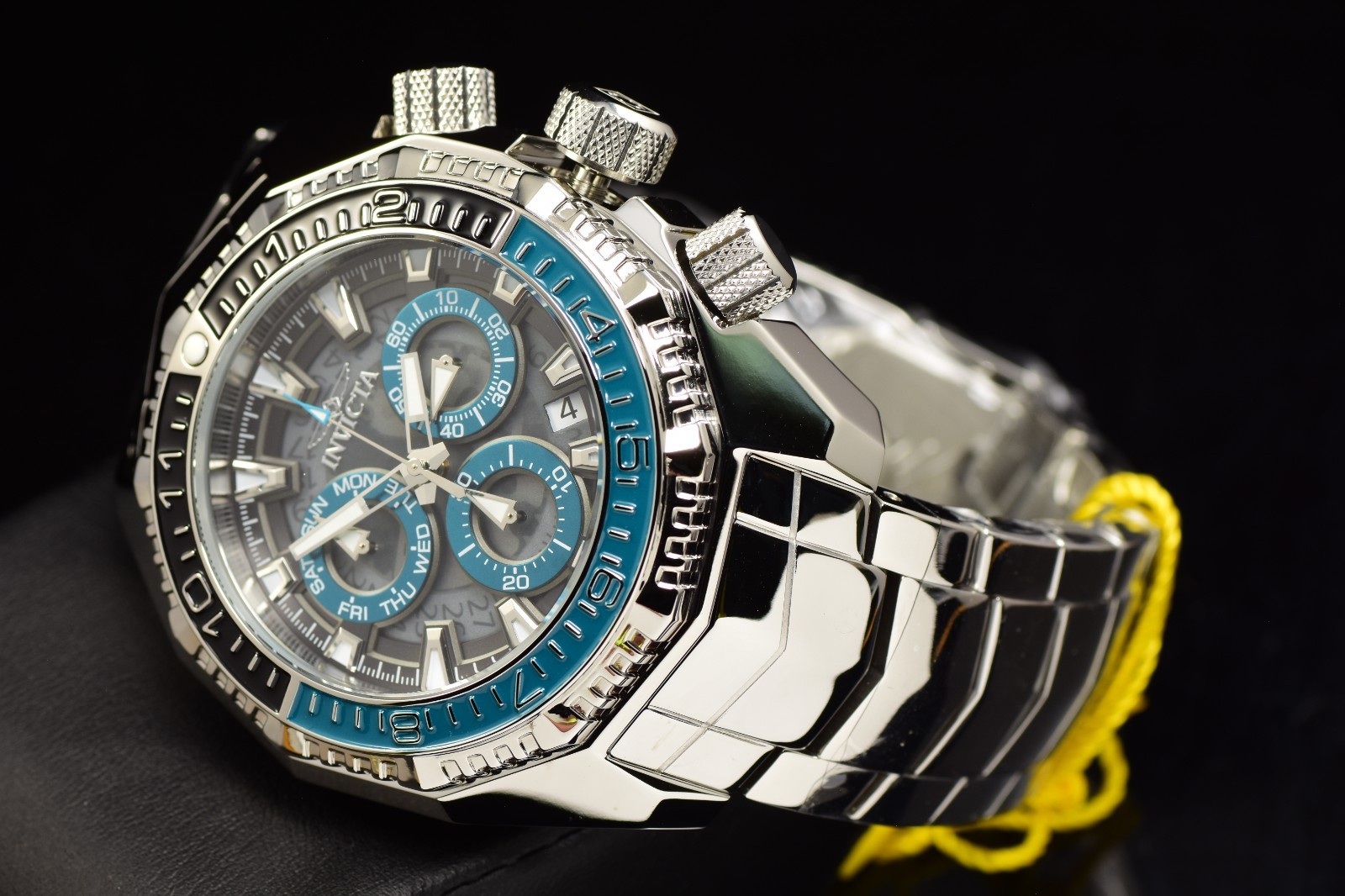 Invicta Akula Tellurion Swiss Ronda High Polish Men’s Turquoise Steel Watch 55mm