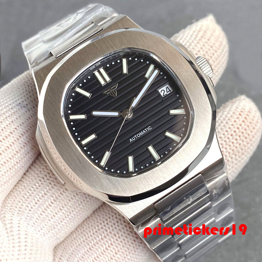 Square 40mm NH35 Sapphire Stainless Steel Brushed Automatic Men’s Watch Luminous