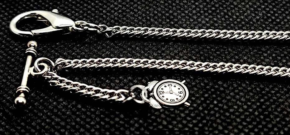 12 Inches Long Pocket Watch Chain with Ornate Tibetan Fob