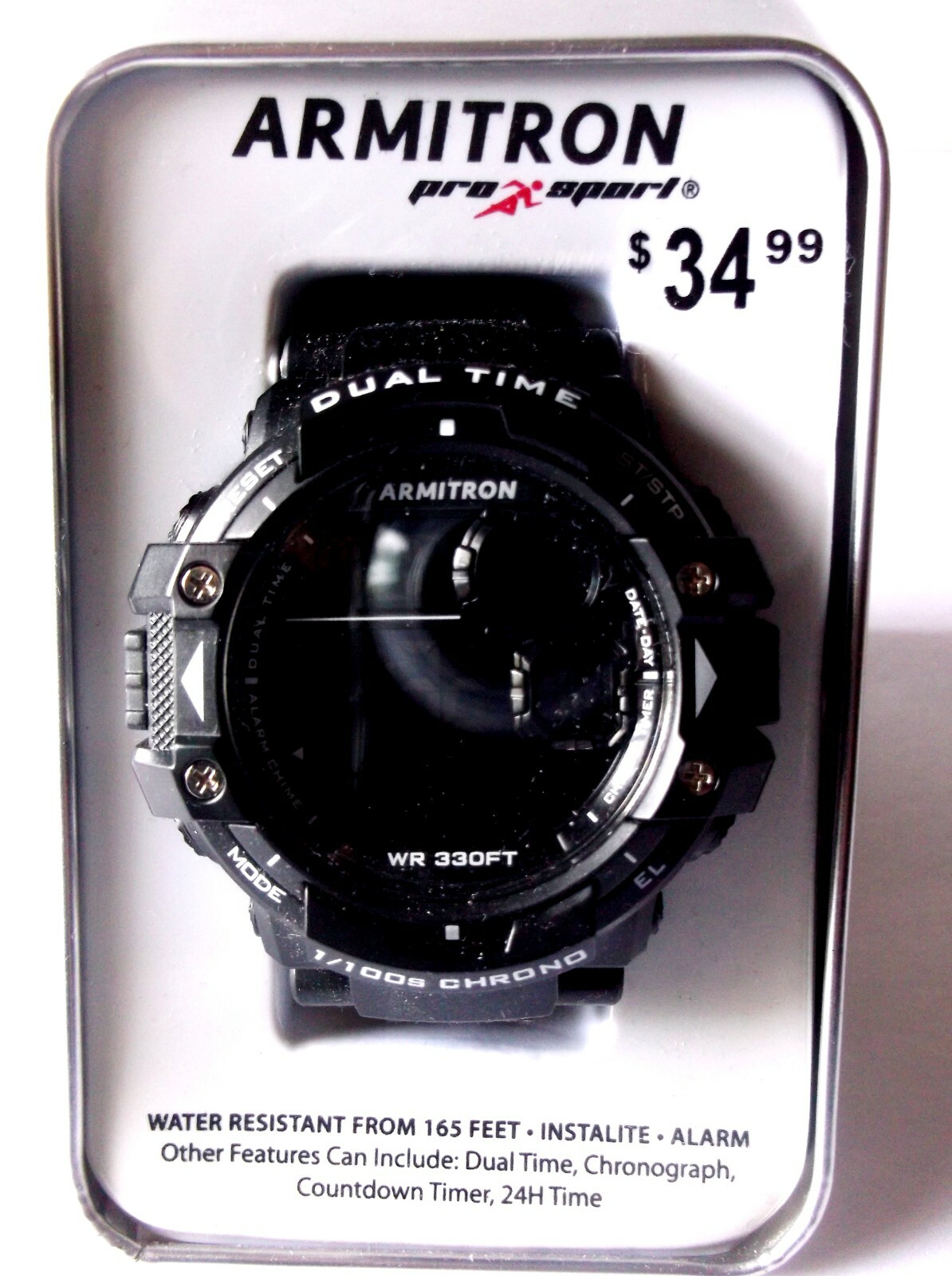 Armitron Sport Men’s 40/8309RED Grey Cased Digital Pro Sports Black Resin Watch
