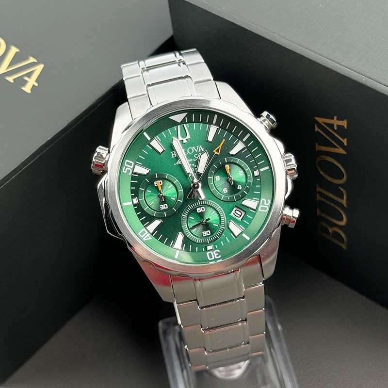 Bulova Marine Star Series B 96B396 Green Dial Quartz Men’s Watch 43mm