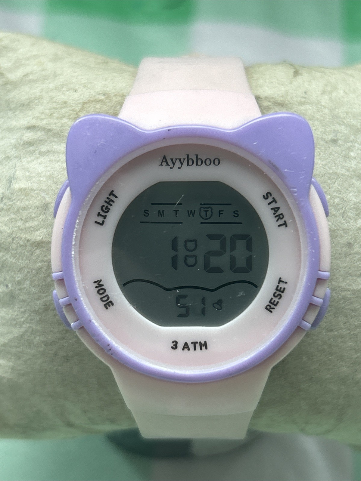 Ayybboo Cat Pink And Purple Kids Digital Watch