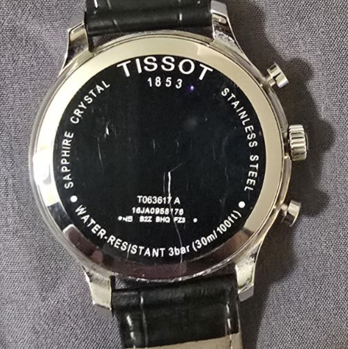 ​Tissot Tradition Chronograph Black Dial Men’s Watch T063617A Swiss Quartz, Good