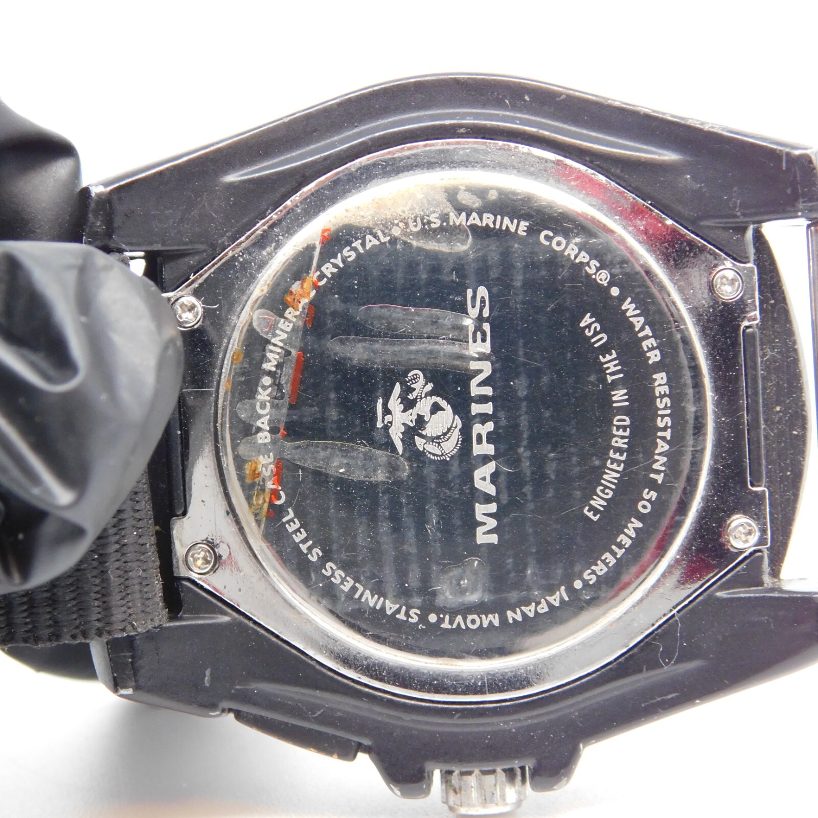U.S. MARINES CORPS. Mineral Crystal Quartz Analog Men’s Watch New Battery