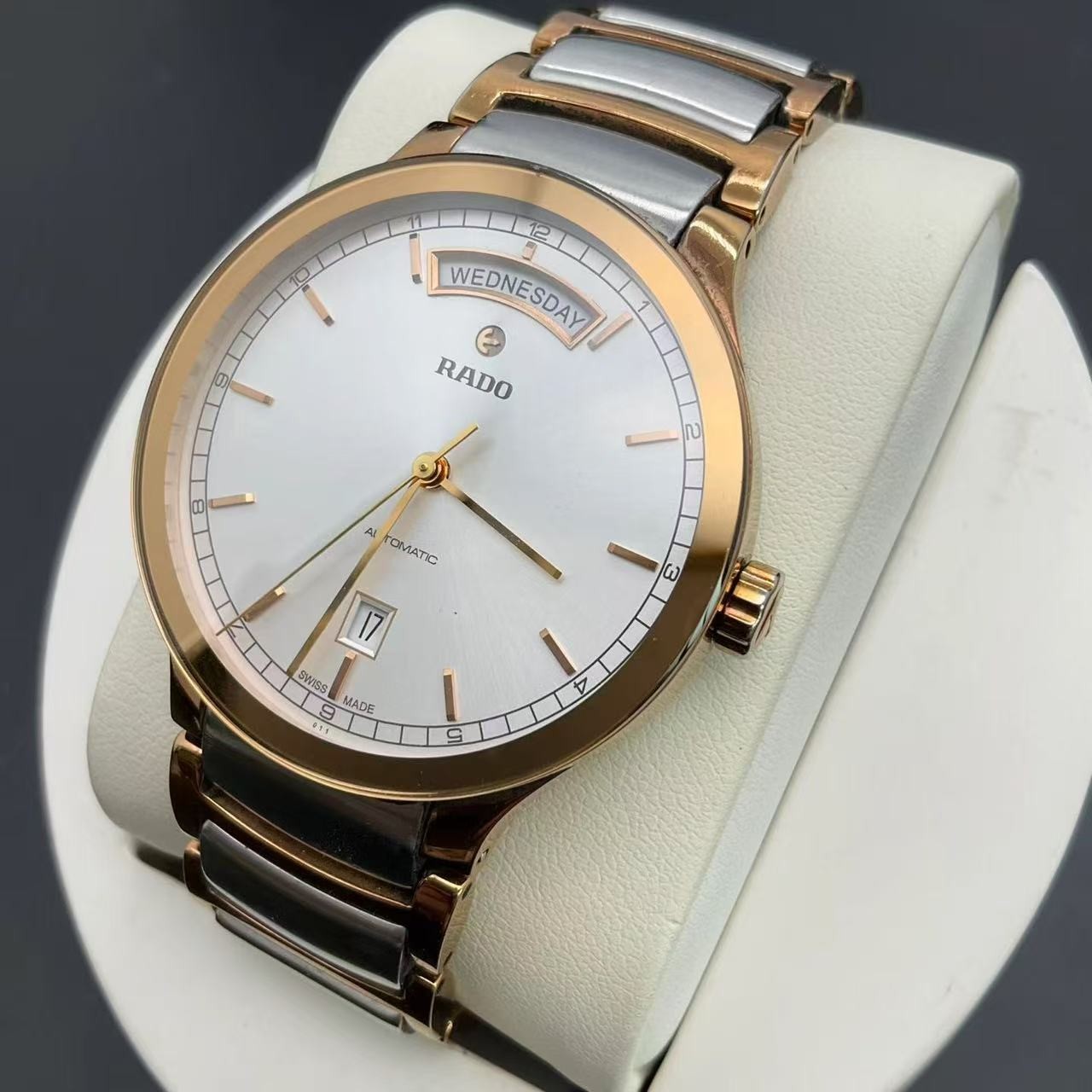 Rado White Dial Centrix R30158113 Date Men’s Watch Automatic 38mm Day