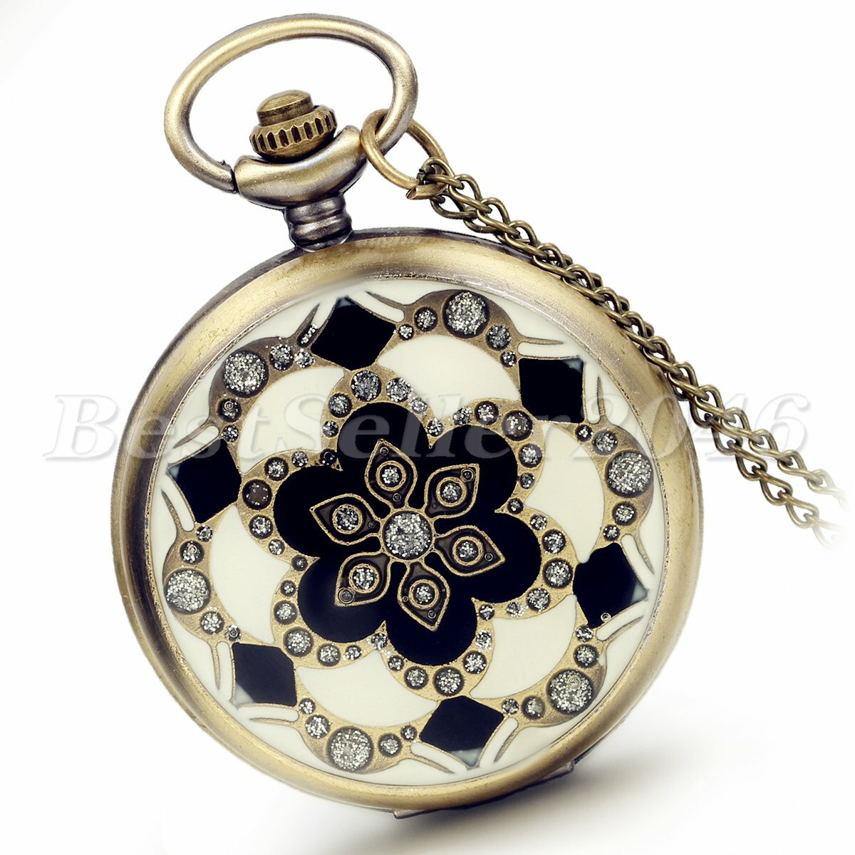 Vintage Pocket Watch Pendant Necklace Chain Quartz Analog Watch Men Women Gift